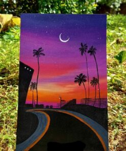 Original painting- Surreal sunset