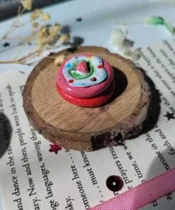 Clay magnet- Strawberry cake